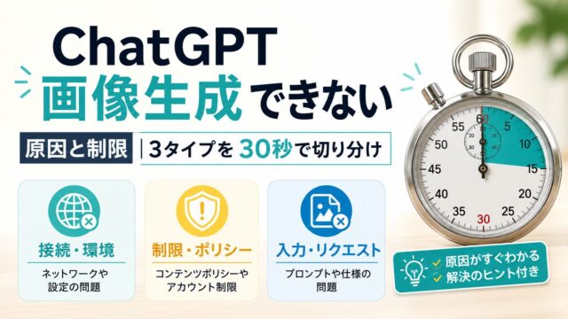 ChatGPT画像生成できない原因と制限｜3タイプを30秒で切り分け