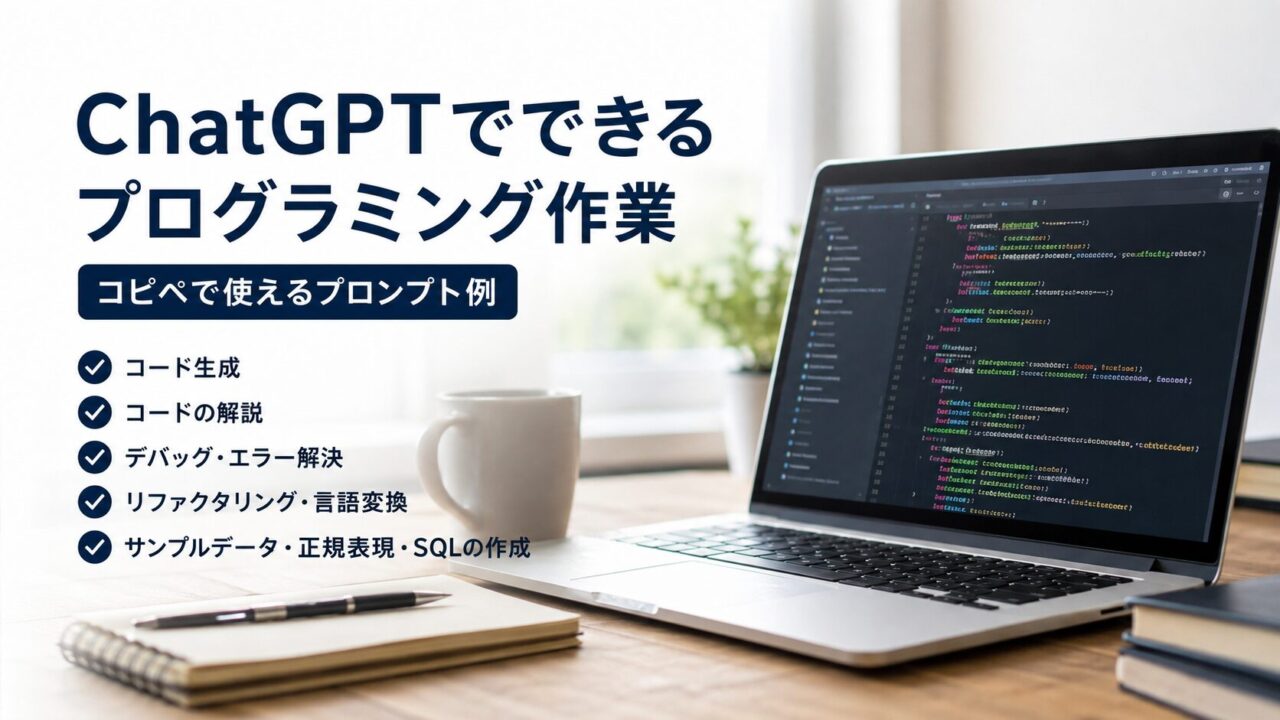 ChatGPTでできるプログラミング作業【コピペで使えるプロンプト例】