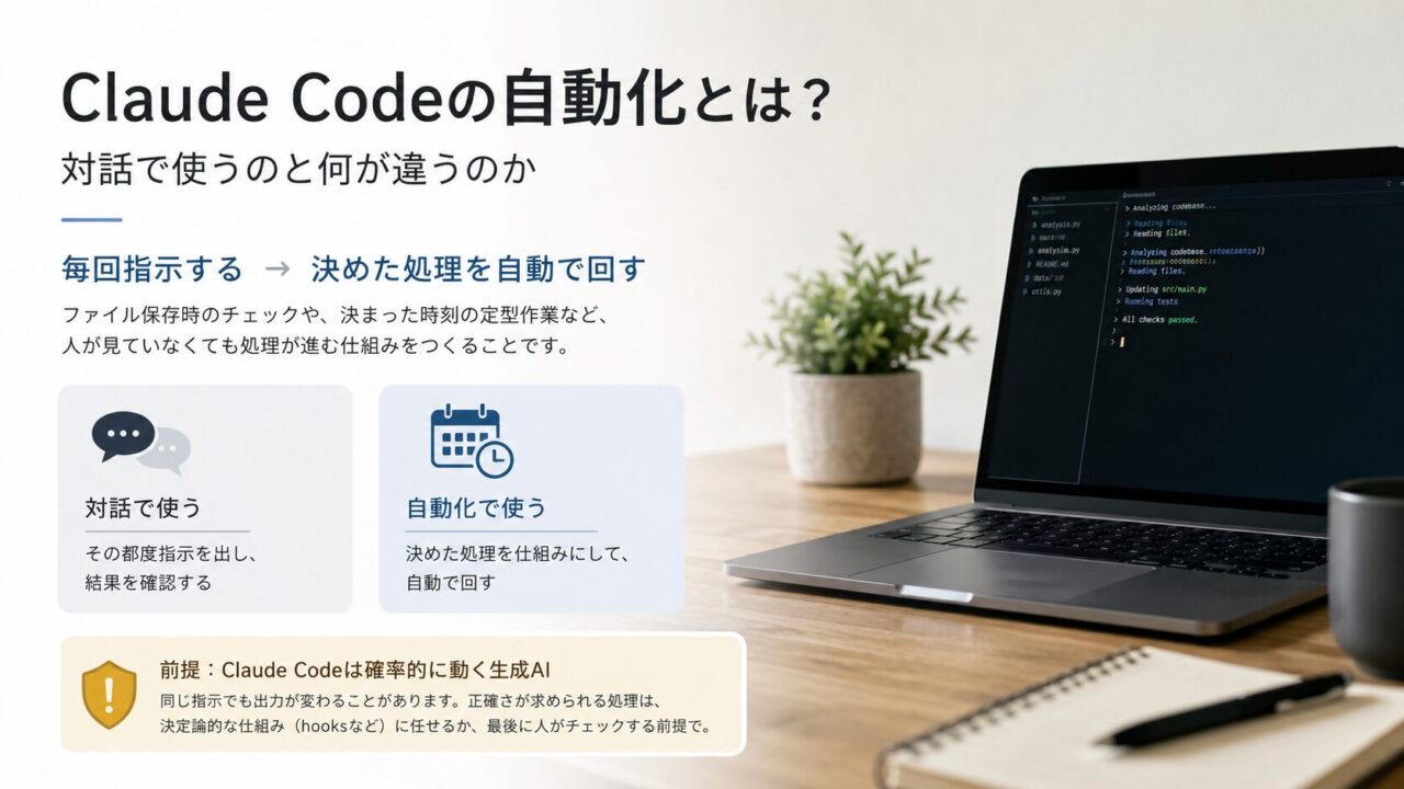 Claude Codeの自動化とは？対話で使うのと何が違うのか